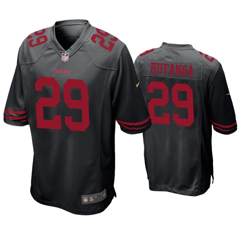 Men San Francisco 49ers #29 Talanoa Hufanga Nike Black Game NFL Jersey->san francisco 49ers->NFL Jersey